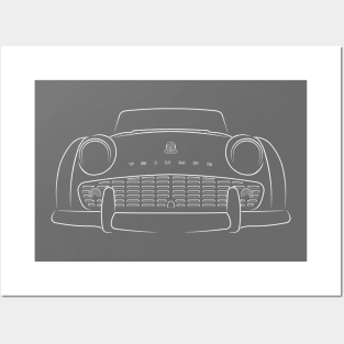 Triumph TR3 - front stencil, white Posters and Art